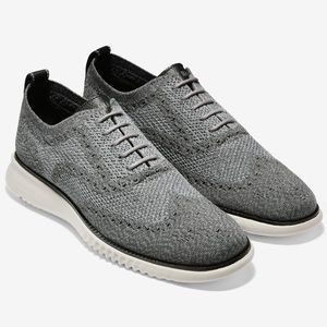 Cole Haan 2ZeroGrand Stitchlite wingtip Oxford Sneaker in Magnet Ironstone 10.5